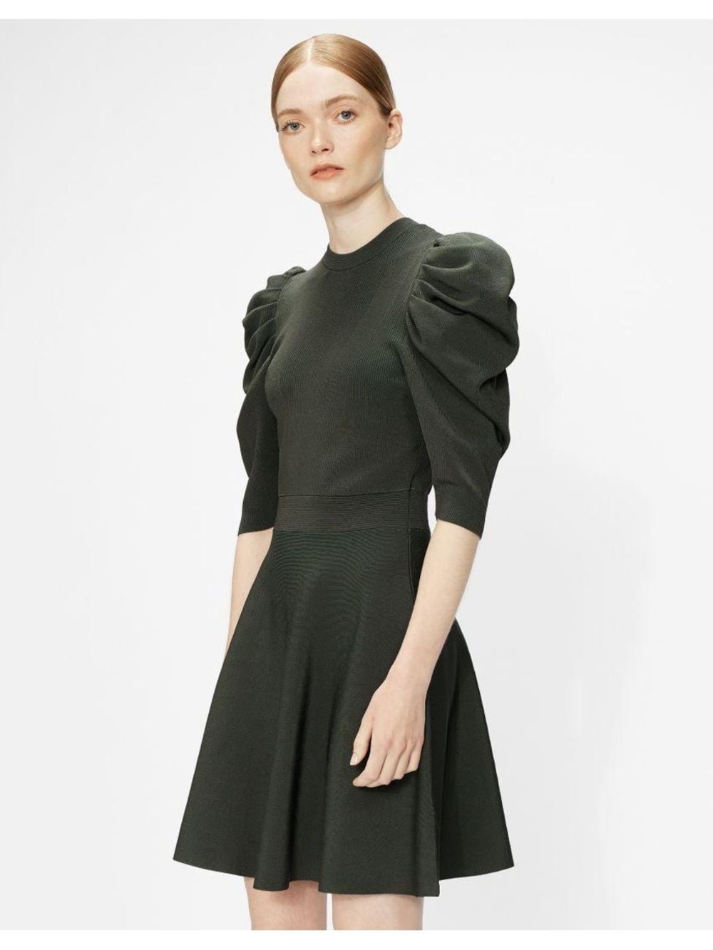 Ted Baker London Ribbed Knit Puff Sleeve Dress – Size 2